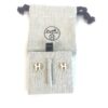Hermes Mini Pop H Earrings White Yellow Gold 3