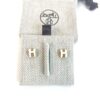 Hermes Mini Pop H Earrings White Yellow Gold