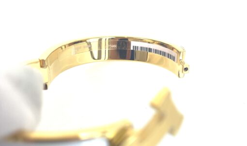 Hermes Clic H White and Yellow Gold GM Bracelet 7