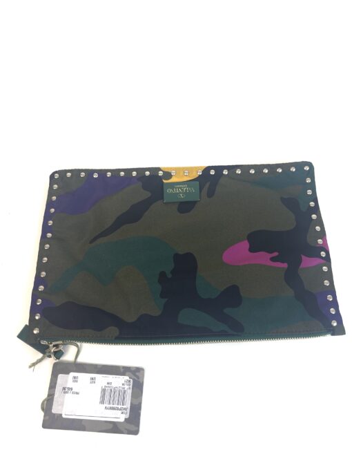 Valentino Garavani Nylon Camouflage Print Rockstud Zip Pouch Multicolor - Image 5