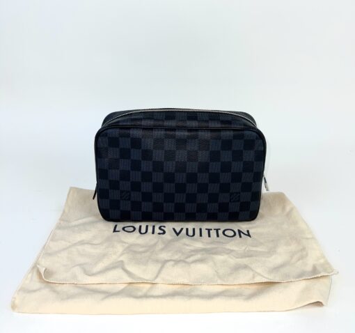 Louis Vuitton Damier Cobalt Toiletry Pouch GM Black Blue 4