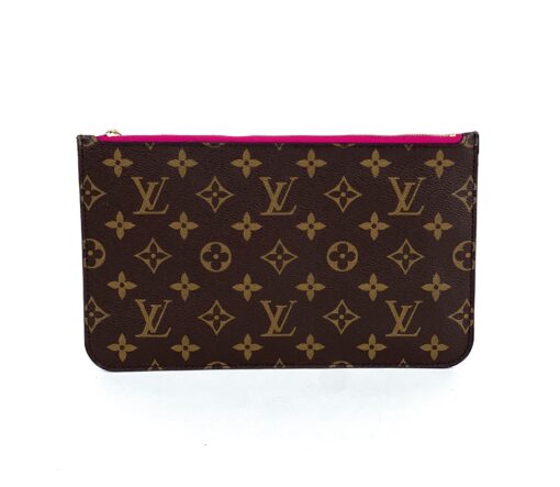 Louis Vuitton Monogram Neverfull Pochette Clutch Pivoine