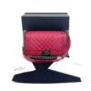 Chanel Medium Boy Dark Pink Chevron Lambskin Leather Ruthenium 26