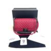 Chanel Medium Boy Dark Pink Chevron Lambskin Leather Ruthenium 18