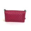Chanel Medium Boy Dark Pink Chevron Lambskin Leather Ruthenium 6