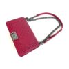 Chanel Medium Boy Dark Pink Chevron Lambskin Leather Ruthenium 17