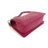 Chanel Medium Boy Dark Pink Chevron Lambskin Leather Ruthenium 12