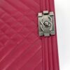 Chanel Medium Boy Dark Pink Chevron Lambskin Leather Ruthenium 24