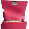 Chanel Medium Boy Dark Pink Chevron Lambskin Leather Ruthenium 9