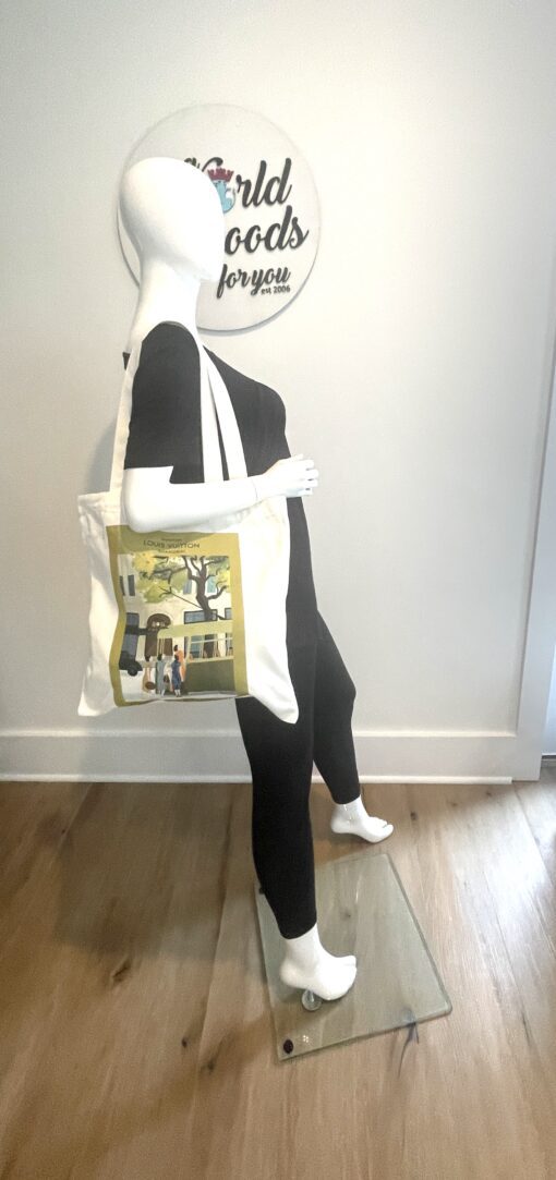 Louis Vuitton Voyagez Shanghai 2018 Limited Edition Exhibition Canvas Tote Bags Green - Image 2