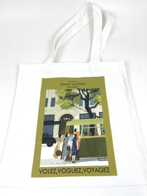 Louis Vuitton Voyagez Shanghai 2018 Limited Edition Exhibition Canvas Tote Bags Green - Image 5