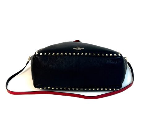 Valentino Garavani Rockstud Reversible Black Red Leather Tote 14