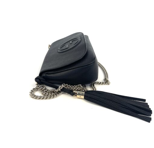 Gucci Black Leather Soho Flap Chain Crossbody - Image 8