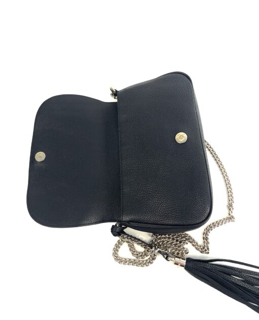 Gucci Black Leather Soho Flap Chain Crossbody - Image 4