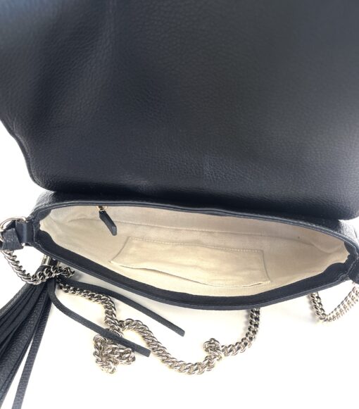 Gucci Black Leather Soho Flap Chain Crossbody - Image 10