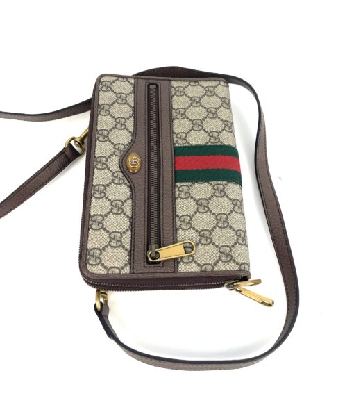 Gucci Supreme Monogram Web Ophidia Double Zip Shoulder Bag Beige New Acero 4