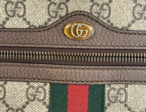 Gucci Supreme Monogram Web Ophidia Double Zip Shoulder Bag Beige New Acero 12