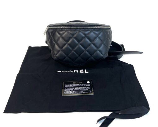 Chanel Black Quilted Leather Uniform Bum Bag Crossbody Sling Series 32 5