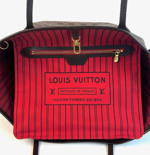 Louis Vuitton Neverfull Damier Ebene MM Cerise Red 16