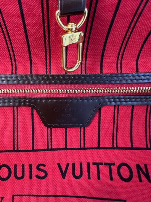 Louis Vuitton Neverfull Damier Ebene MM Cerise Red - Image 14