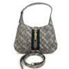 Gucci Supreme Monogram Calfskin Web Small Jackie 1961 Shoulder Bag Beige Brown Sugar 34