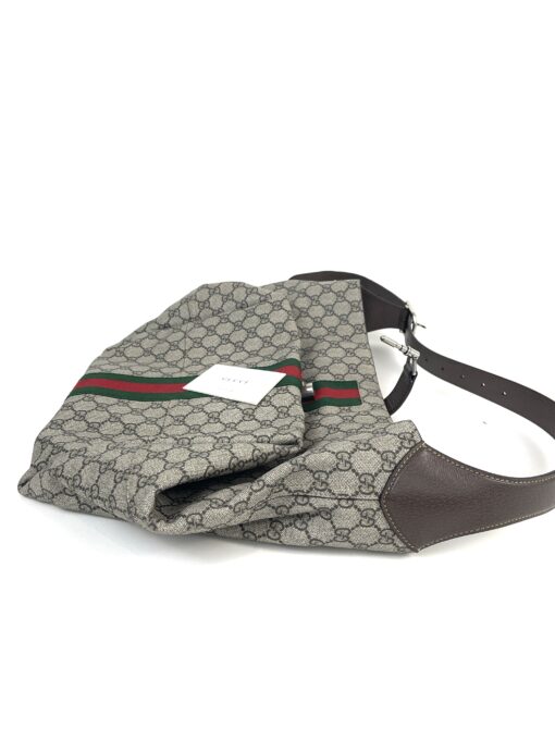 Gucci Supreme Monogram Calfskin Web Small Jackie 1961 Shoulder Bag Beige Brown Sugar - Image 15