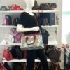 Gucci  Supreme Monogram Blooms Small Zip Top Tote Beige Blue Navy Hibiscus Red 2