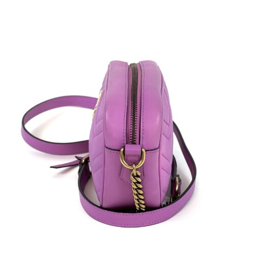 Gucci Marmont Mini Crossbody Candy Mousse Pink/Purple Gold Hardware 9