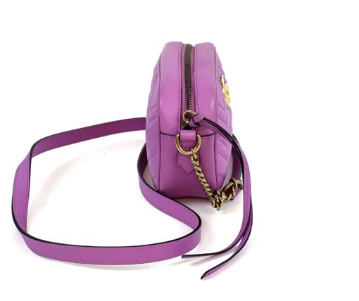 Gucci Marmont Mini Crossbody Candy Mousse Pink/Purple Gold Hardware 8