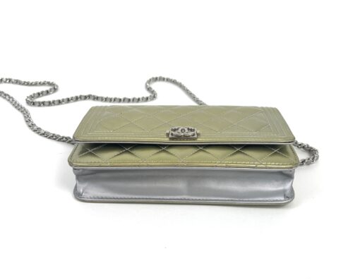 Chanel Boy Series 21 Gold and Silver Metallic Wallet on a Chain SHW 19