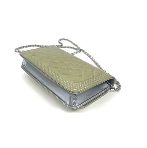 Chanel Boy Series 21 Gold and Silver Metallic Wallet on a Chain SHW 16