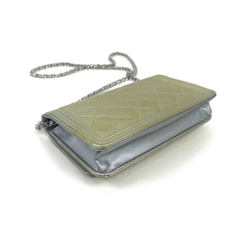 Chanel Boy Series 21 Gold and Silver Metallic Wallet on a Chain SHW 15