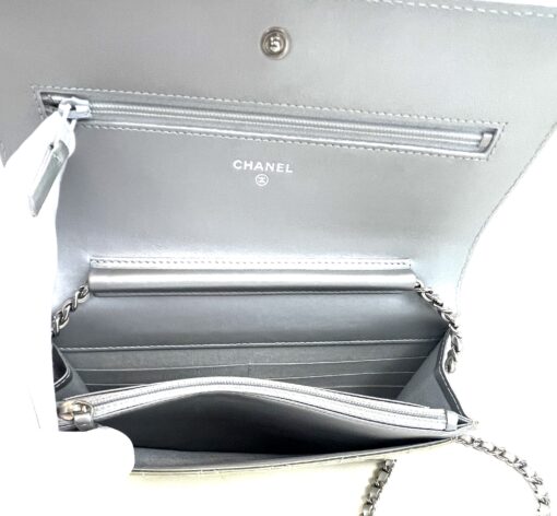 Chanel Boy Series 21 Gold and Silver Metallic Wallet on a Chain SHW 8