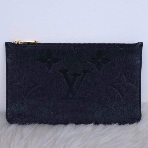 Louis Vuitton Neverfull MM Black Empreinte and Pouch 24