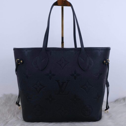 Louis Vuitton Neverfull MM Black Empreinte and Pouch 5