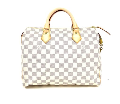 Louis Vuitton Damier Azur Canvas Speedy 30 Satchel Handbag