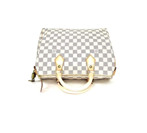 Louis Vuitton Damier Azur Canvas Speedy 30 Satchel Handbag 17