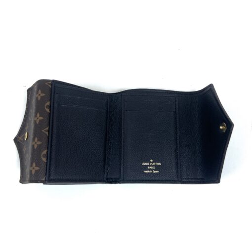 Louis Vuitton Grained Calfskin Monogram Double V Compact Wallet Black 10