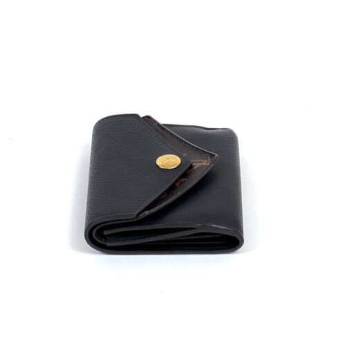 Louis Vuitton Grained Calfskin Monogram Double V Compact Wallet Black 5