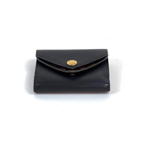 Louis Vuitton Grained Calfskin Monogram Double V Compact Wallet Black 4