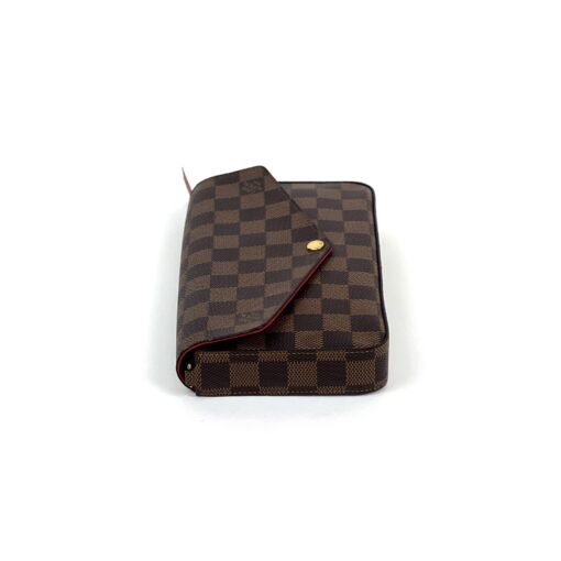 Louis Vuitton Damier Ebene Pochette Felicie Crossbody with Cerise Red Interior 9