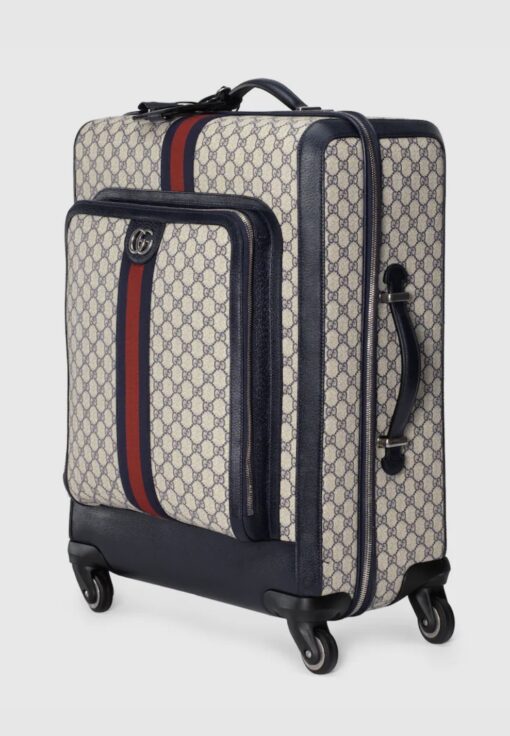 Gucci Savoy Navy Logo Medium Trolley Rolling Luggage 7