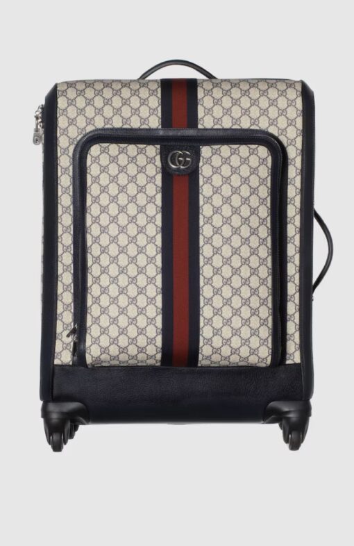 Gucci Savoy Navy Logo Medium Trolley Rolling Luggage 2