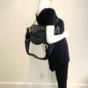 Dior Limited Edition Mizza Saddle Bag Black/Grey Leopard with Dior Shoulder Strap 4