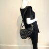 Dior Limited Edition Mizza Saddle Bag Black/Grey Leopard with Dior Shoulder Strap 5