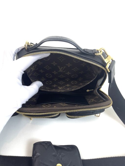 Louis Vuitton Calfskin Monogram Embossed Utility Crossbody Black 23