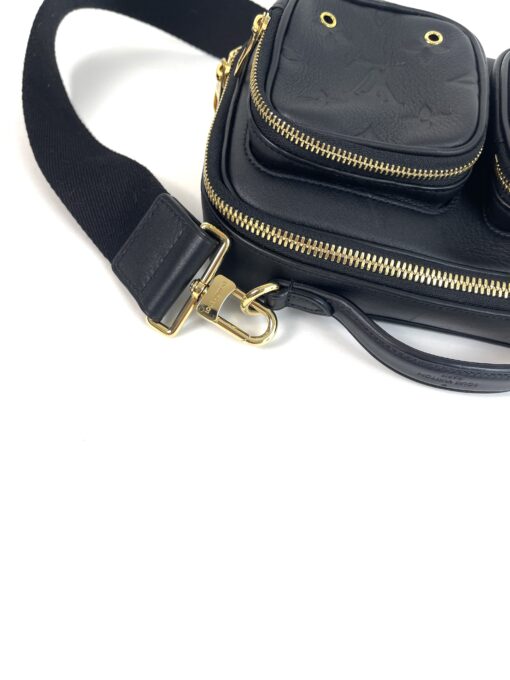 Louis Vuitton Calfskin Monogram Embossed Utility Crossbody Black 19