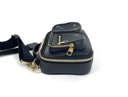 Louis Vuitton Calfskin Monogram Embossed Utility Crossbody Black 13