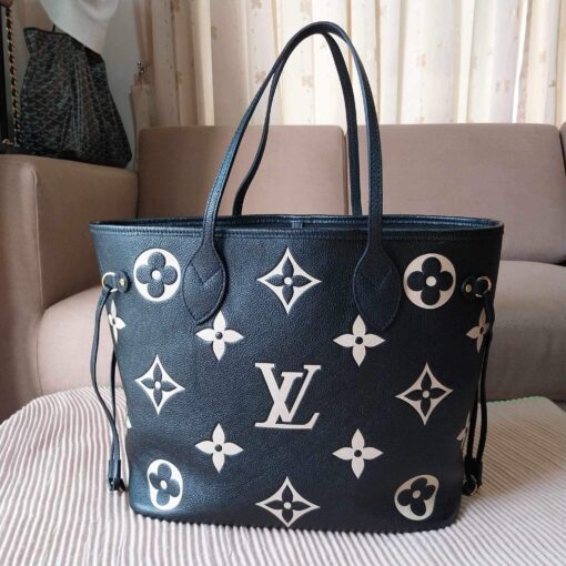 Louis Vuitton Black Bi Color Neverfull MM with Pouch #2 2