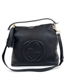 Gucci Pebbled Calfskin Large Soho Hobo Black 2